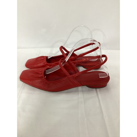 Vince 'Venice' Red Leather Slingback Flat Size 8 - Picture 3 of 5